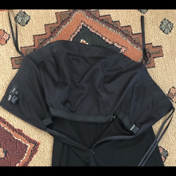 Black with gold flowers maxi strapless dress - Picture 4 of 7